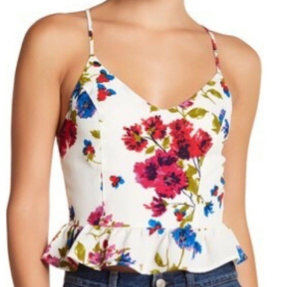Good Luck Gem Tops - Good Luck Gem tank top floral peplum cami